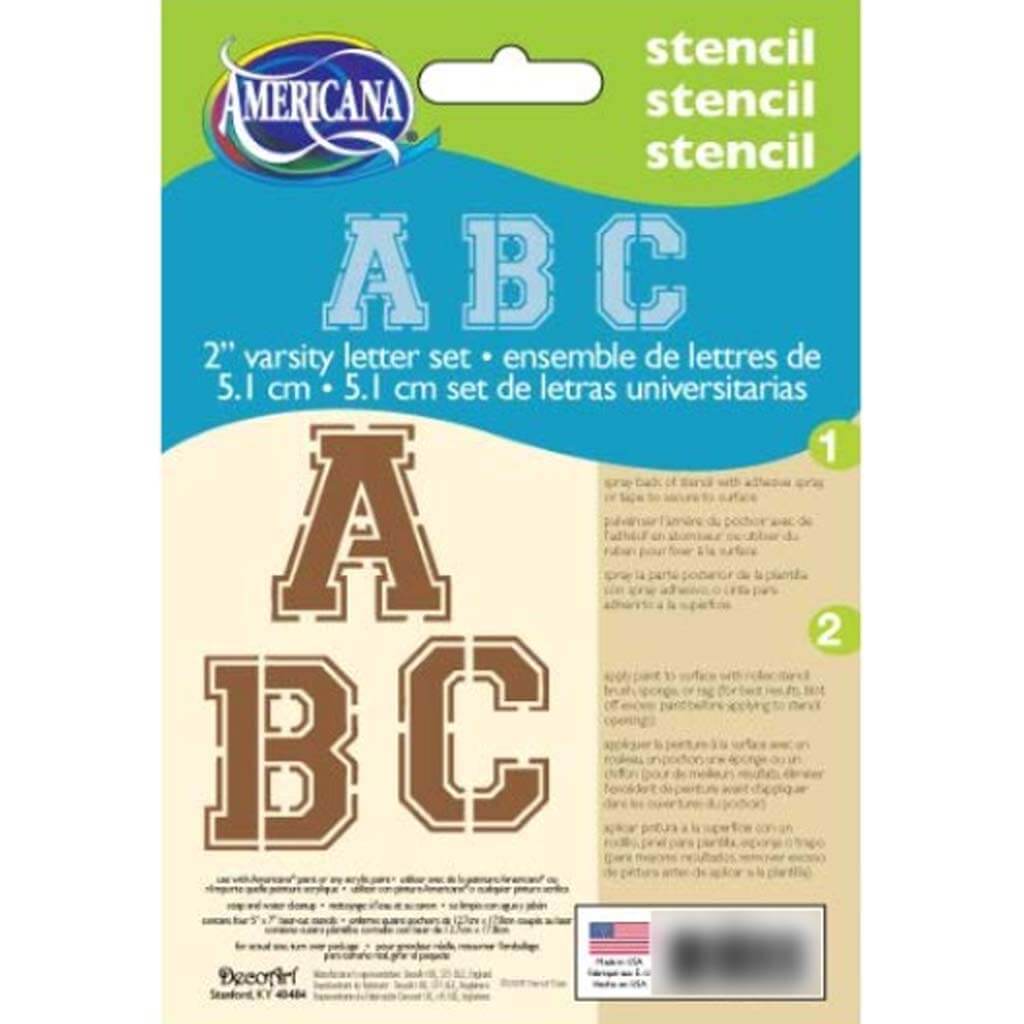 Americana Stencil Home Decor Series Varsity Number 5X7 2in