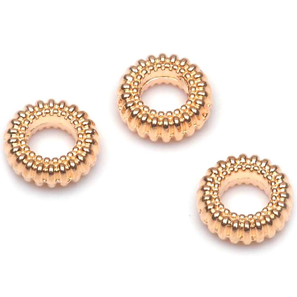 METAL SPACER BEADS DONUT GOLD 8MM 