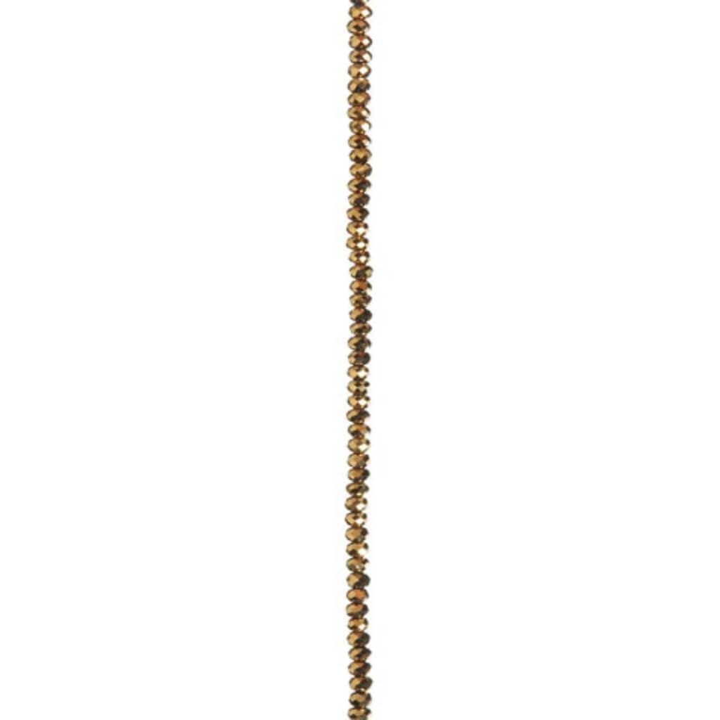 GLASS SPACER BEAD STRAND GOLD 7IN 