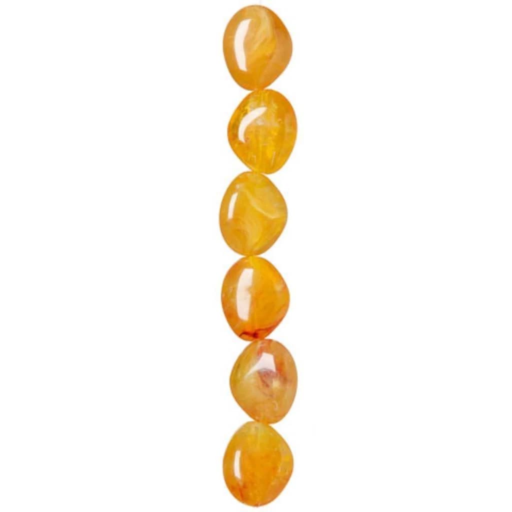 ACRYLIC BEAD STRAND BICONE RED CARAMEL NUGGETS 7IN