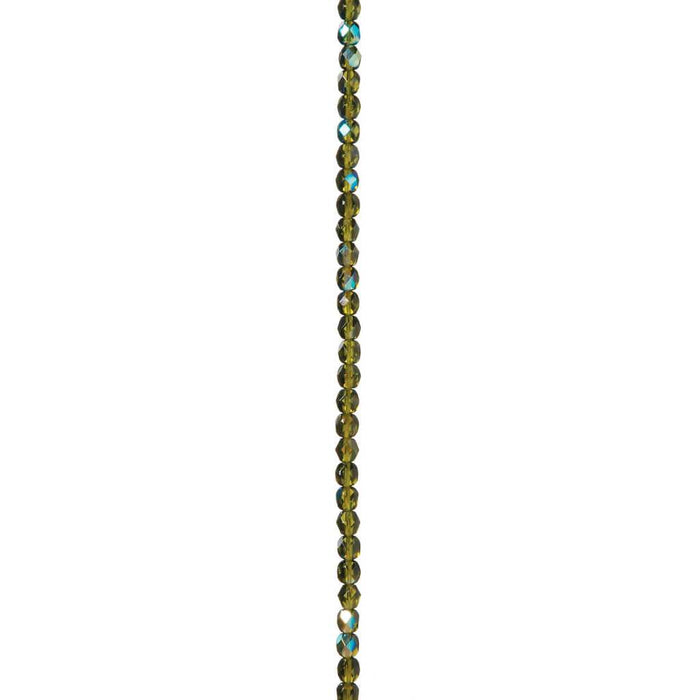 BEAD STR FIRE POL RND OLIVINE 6MM 