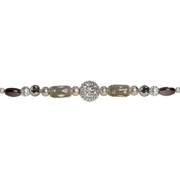 BEAD BOHO SLVR STR SLVR RHINES 21MM 