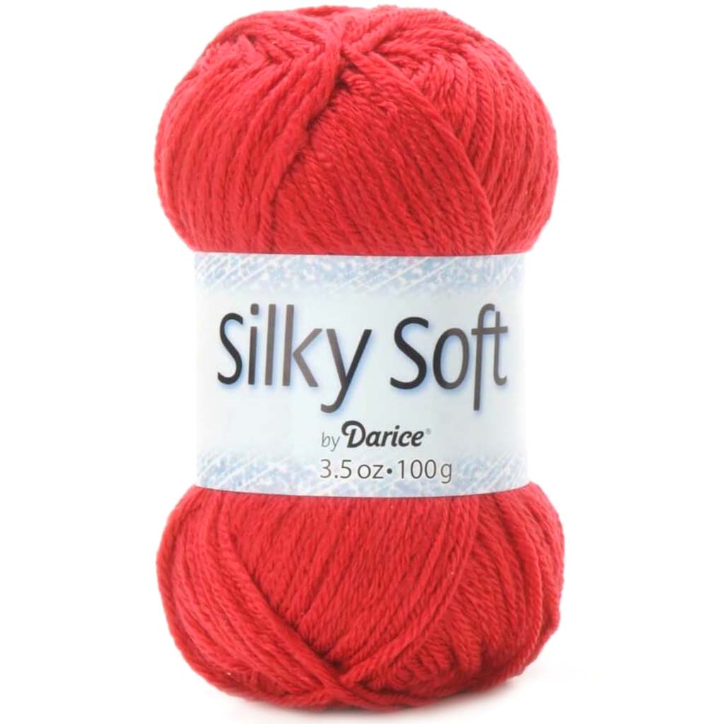 YARN SILKY SOFT RED 3.5OZ 