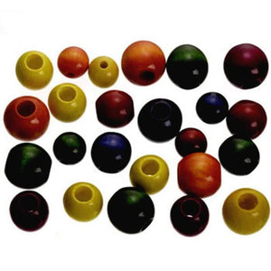 Large Wood Beads Assorted Colors Round Assorted Sizes 