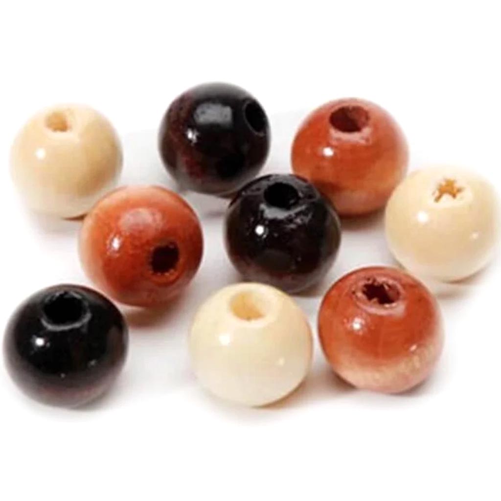 Wood Beads Assorted Earth Tones Round 8mm Big Value 