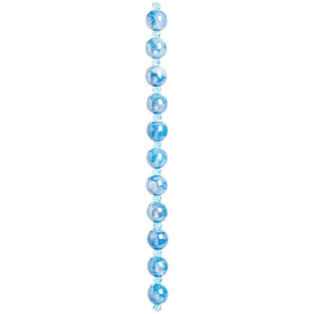 CERAMIC BEAD STRAND LT.BLUE/WHITE/LT.BLUE 7IN 