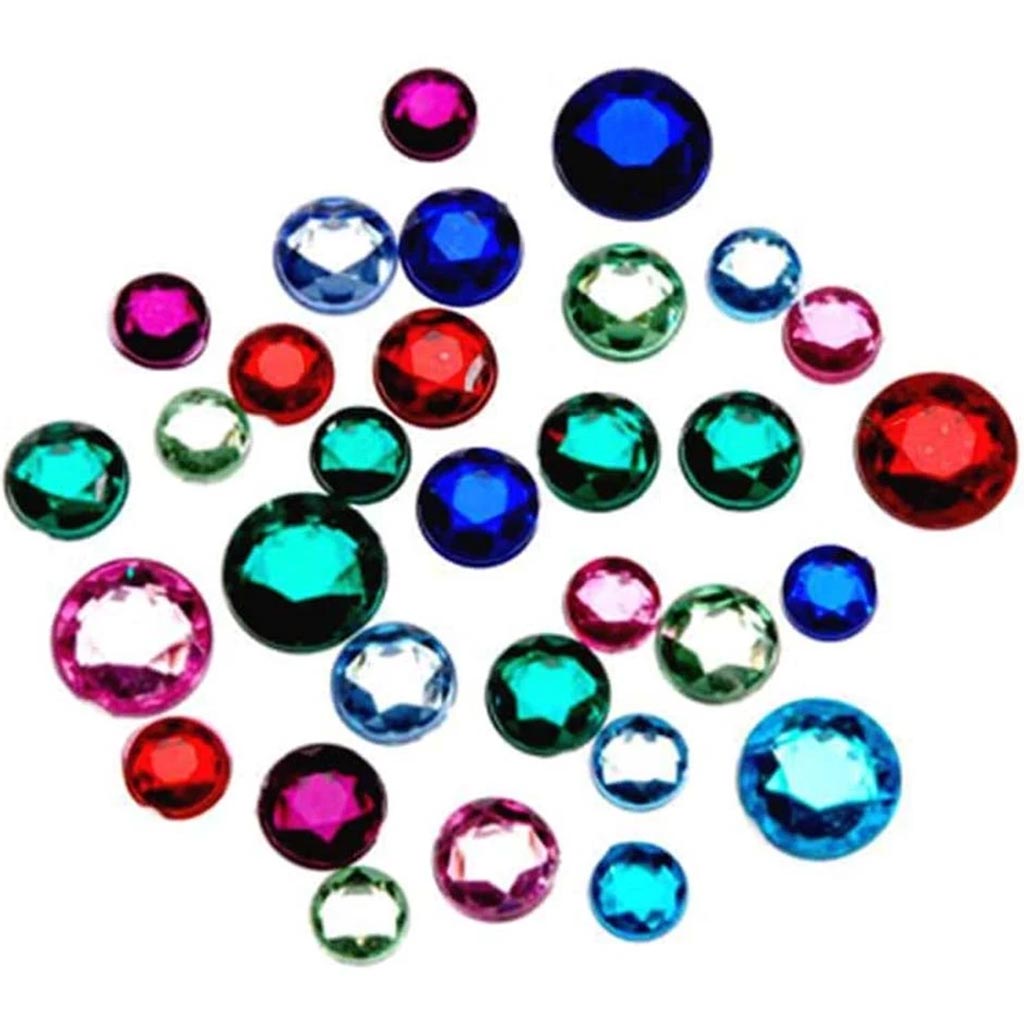 Rhinestones Assorted Colors Round 6, 8, 11mm Assorted Sizes 30 grams 