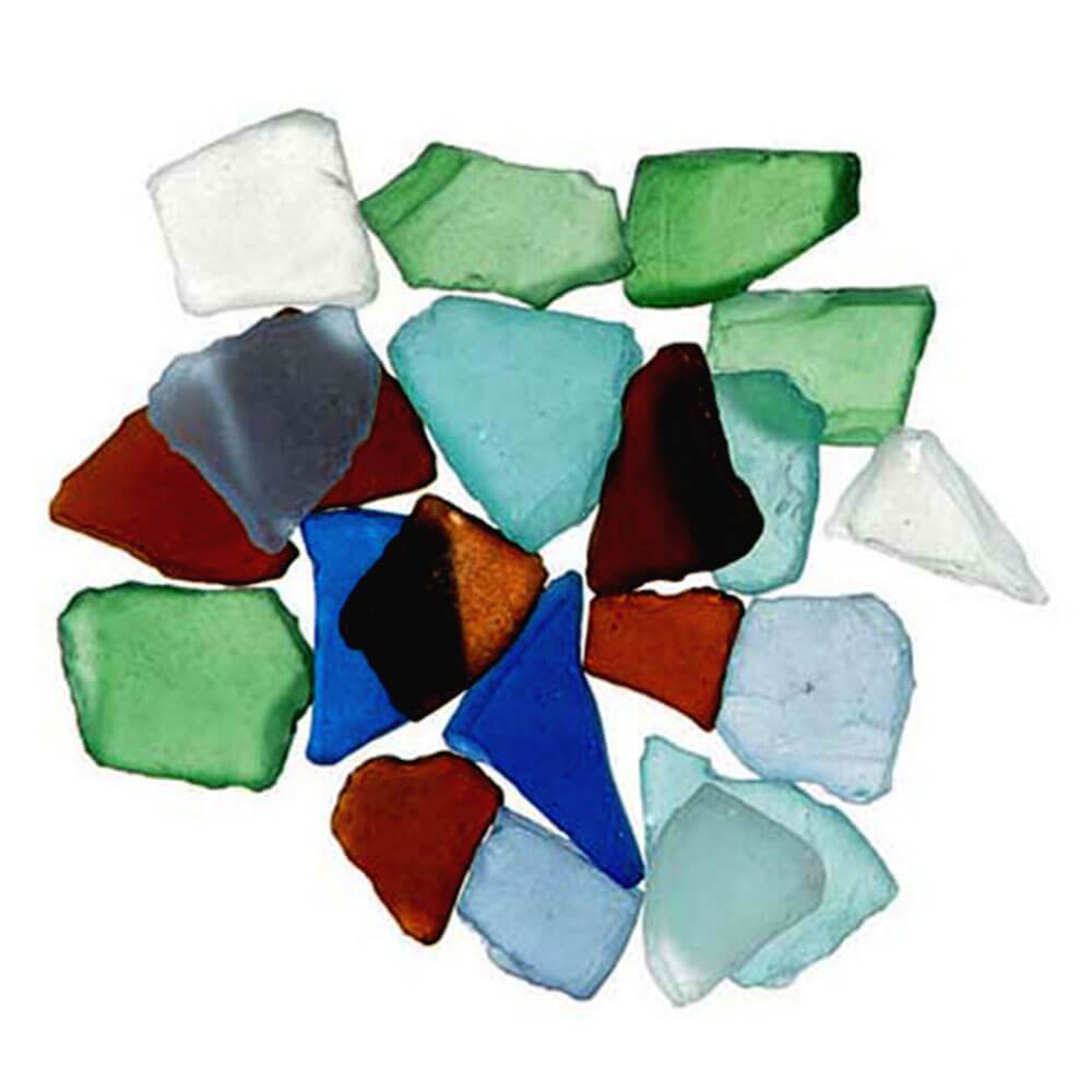 Faux Sea Glass in Mesh Bag: Multicolor Rainbow Mix, 1 pound 