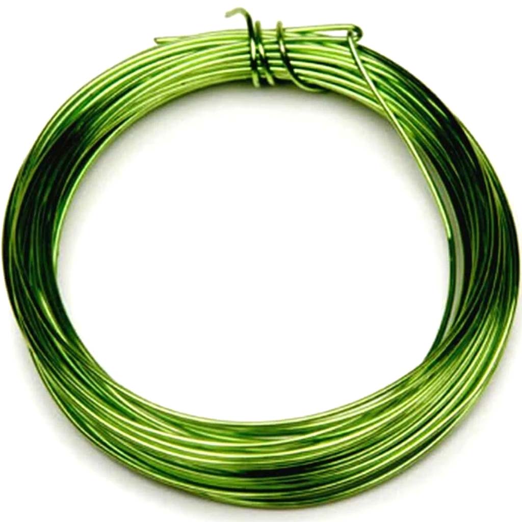 Silver Plated Copper Wire 20 Gauge Parrot Green 8 Yards 