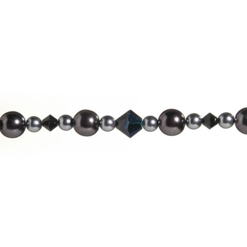 BEAD STR BICONE CRYS&amp;HEMATITE 