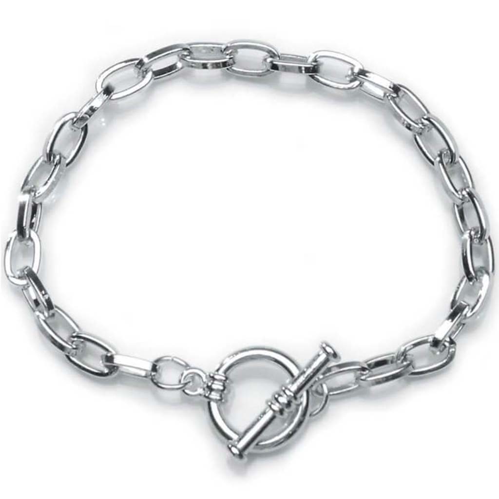 BRACELET CABLE CHAIN SILVER 8IN 