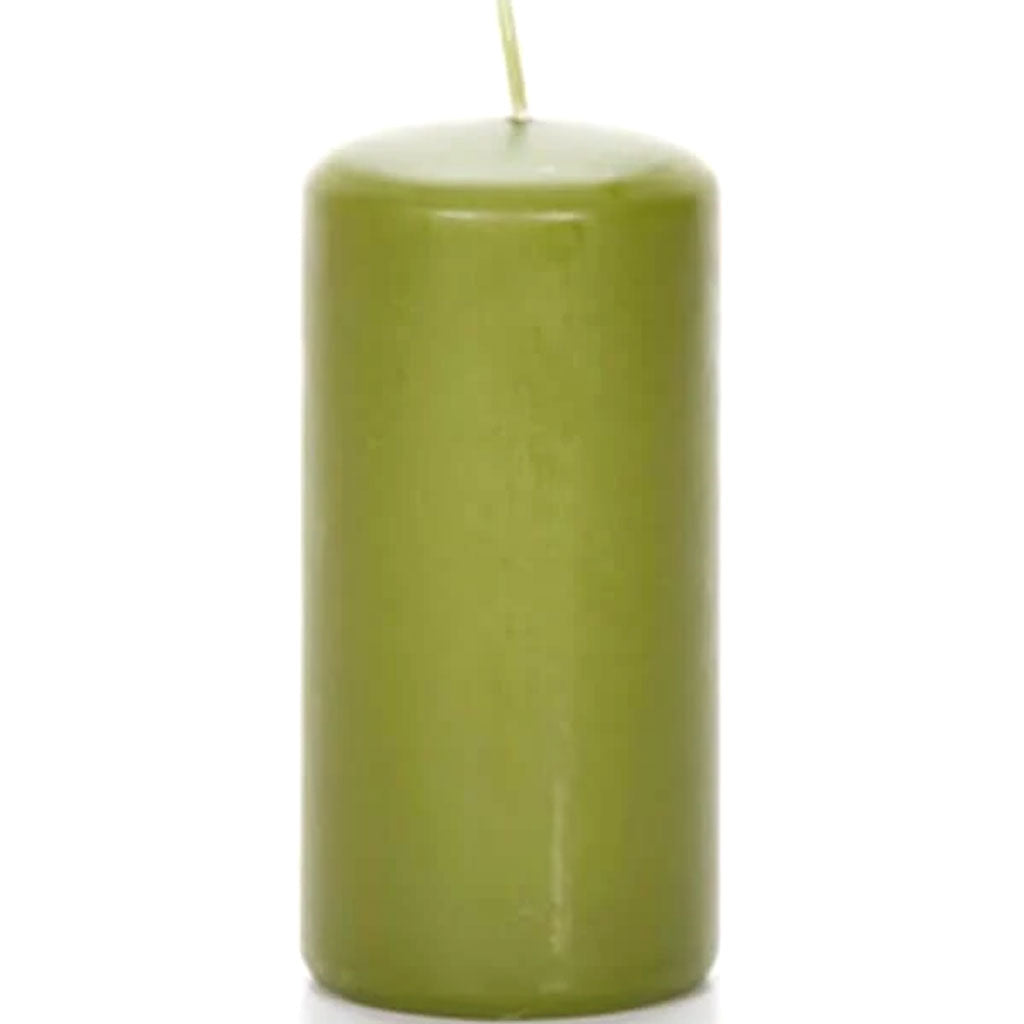 Pillar Candle Jasmine Scented Green 2.8 x 5.8 inches 