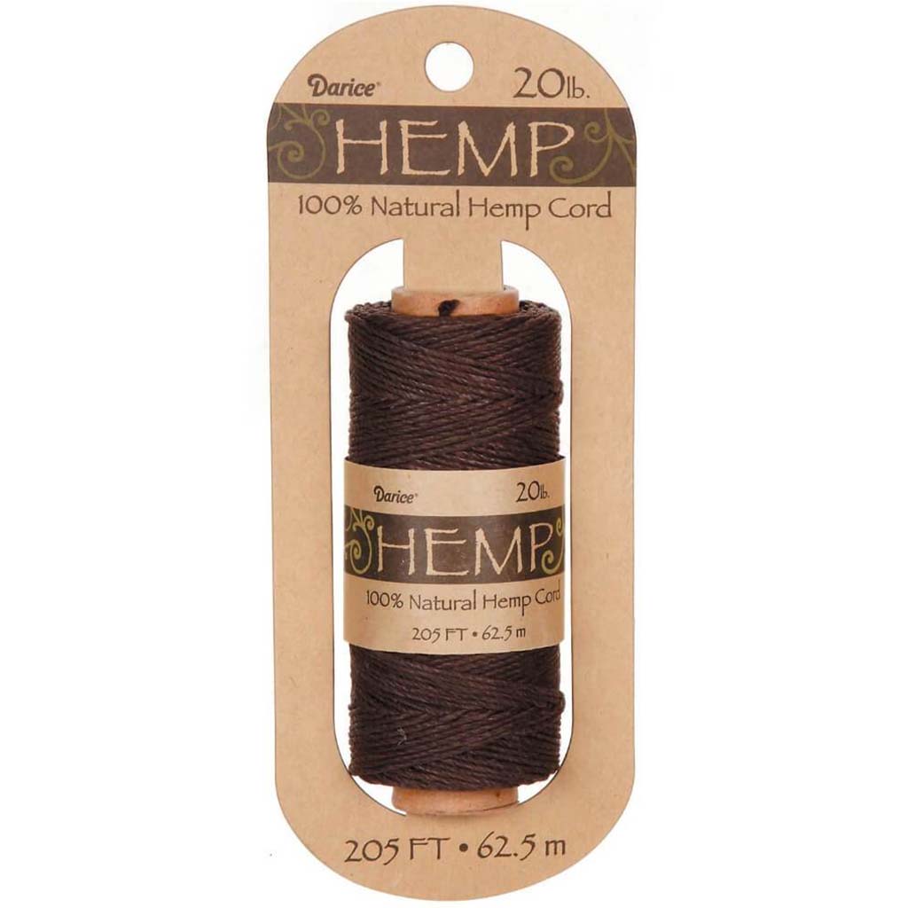 CORD HEMP 20LB DK BROWN 