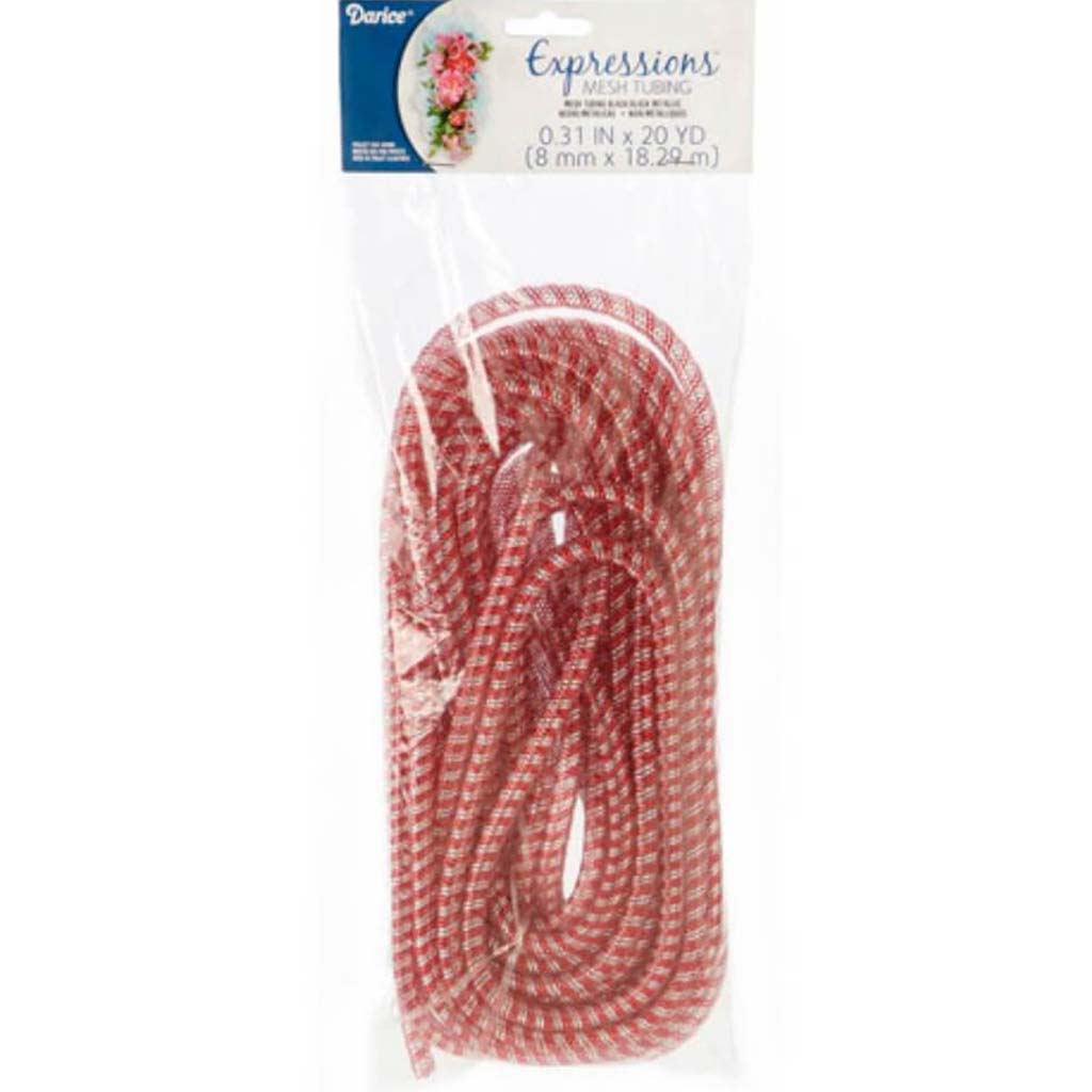 MESH TUBING RED SILVER 8MMX20YD 