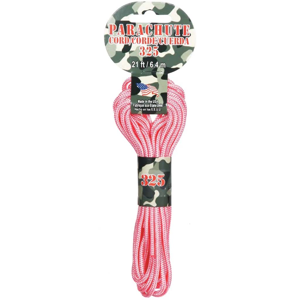 PARACHUTE CORD - 325LB 21FT PINK 