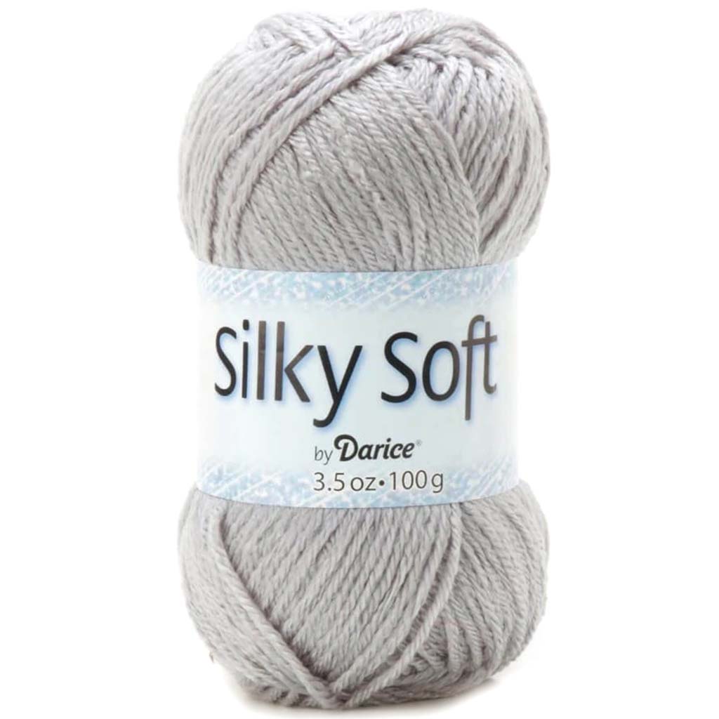 YARN SILKY SOFT GREY 3.5OZ 