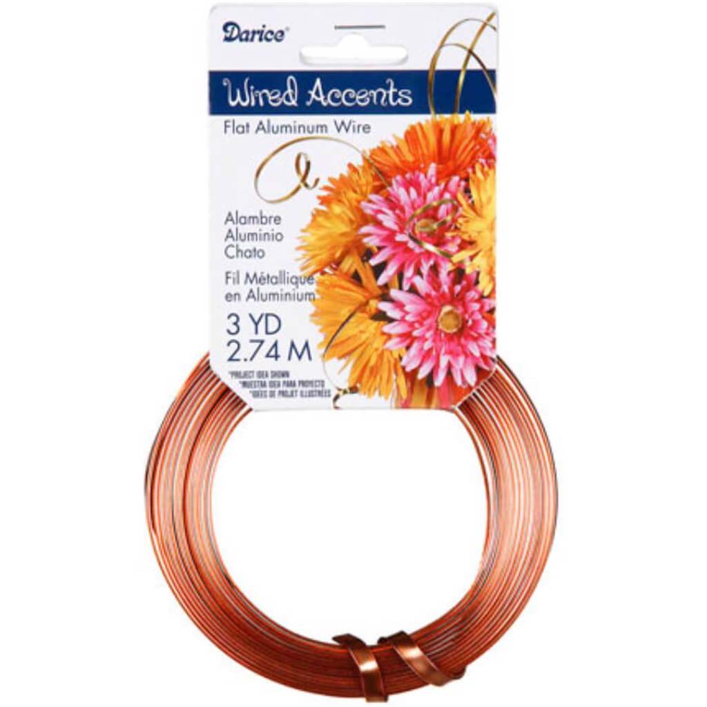 FLAT ALUMINUM FLORIST WIRE COPPER 3YD 