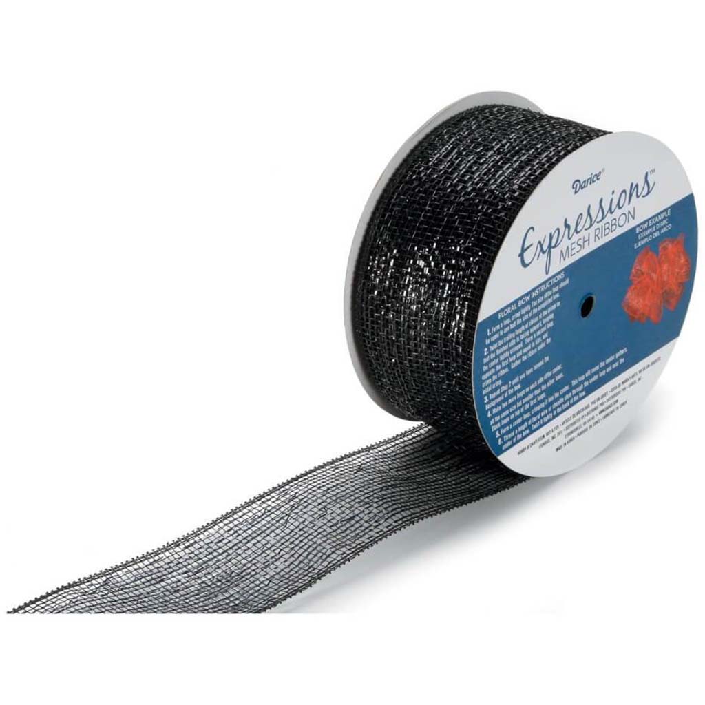 MESH RIBBON BLACK 25YD 