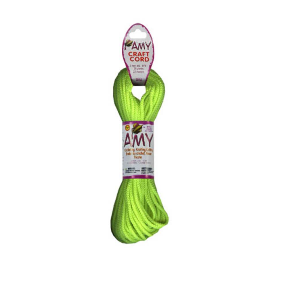 Amy Craft Cord Neon Yellow 2mm x 25 yards 