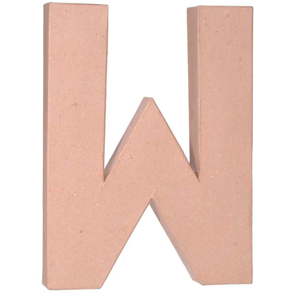 PAPER MACHE LETTER W 12X1.5IN 