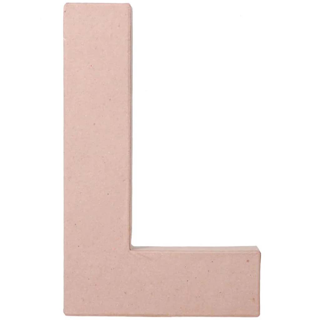 PAPER MACHE LETTER L 8 X 5 1/2 X 1 IN. 