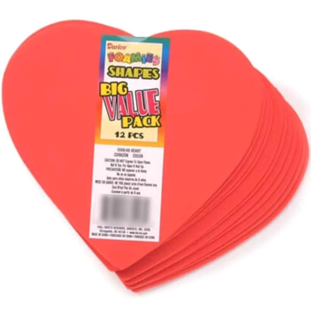 Foamies Shapes Hearts Red 12 pieces Value Pack 