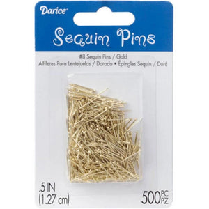 Sequin Pins #8 Gold 1/2 inches 500 assorted size 