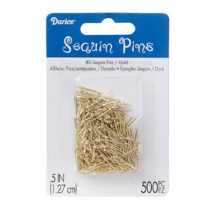 Sequin Pins #8 Gold 1/2 inches 500 assorted size