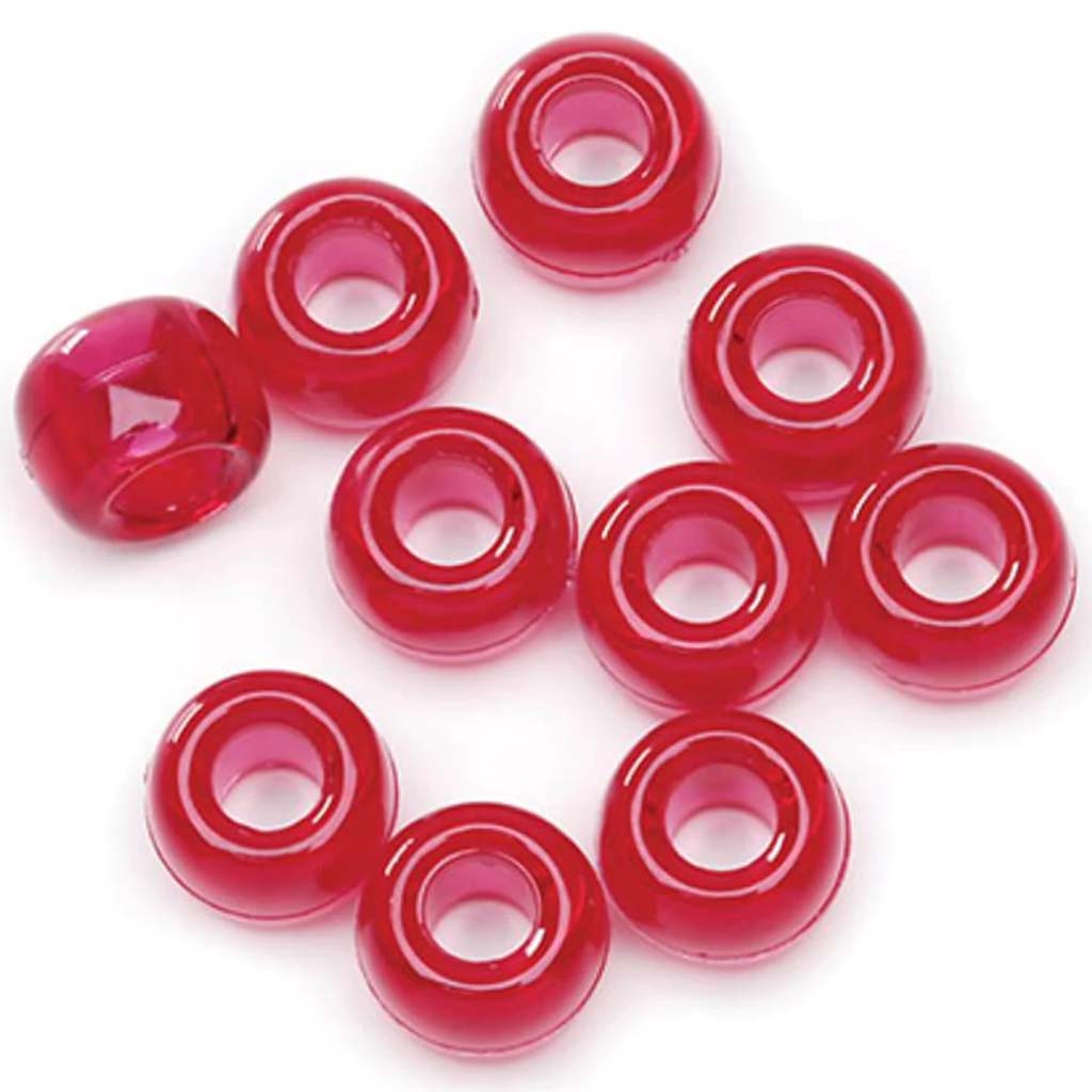 Pony Beads Christmas Red 9mm 480pc 