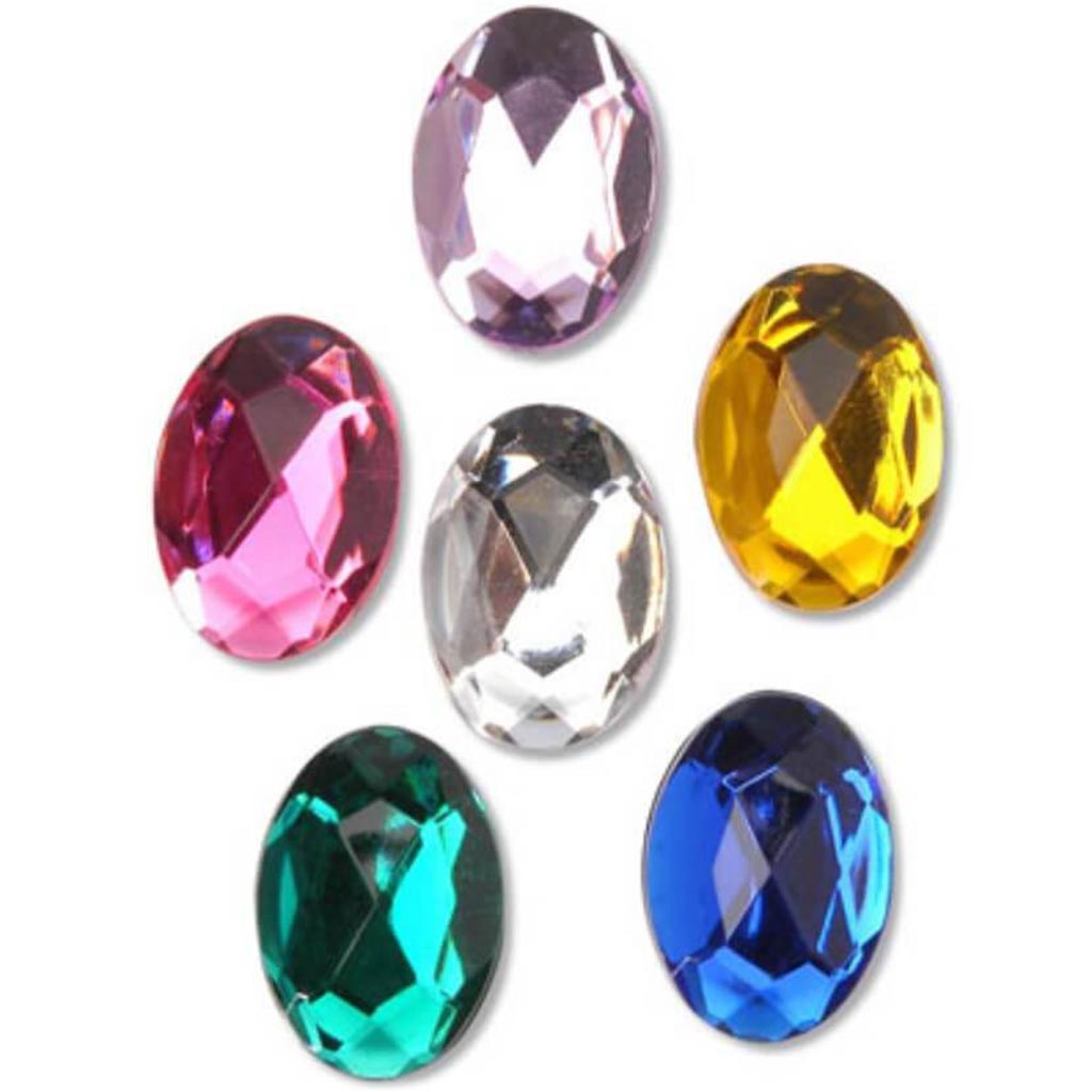 Rhinestones Assorted Colors Oval 25 x 18mm 