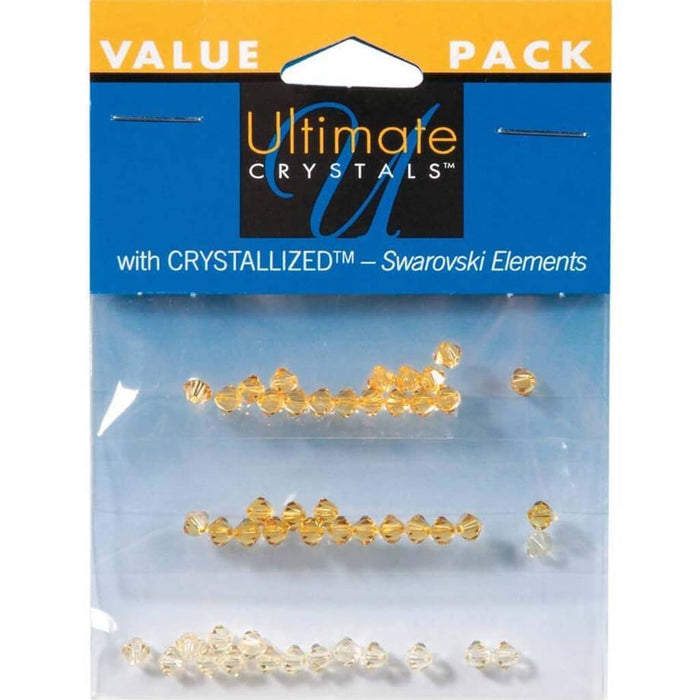 BEAD BICONES MIX YELLOW 4MM 