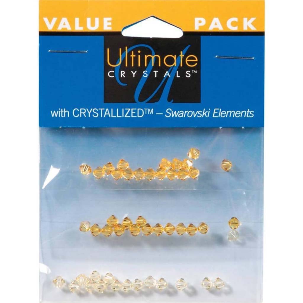 BEAD BICONES MIX YELLOW 4MM 