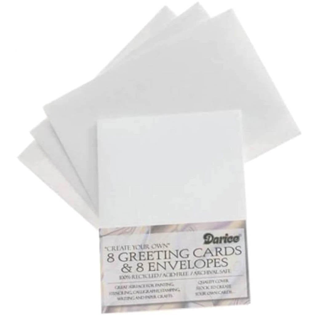 Blank Cards and Envelopes White 5 x 7 12 pcs 