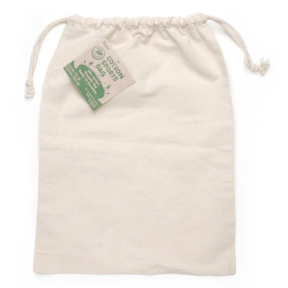 Cotton Sports Bag White 11.8 x 15.7 inches 