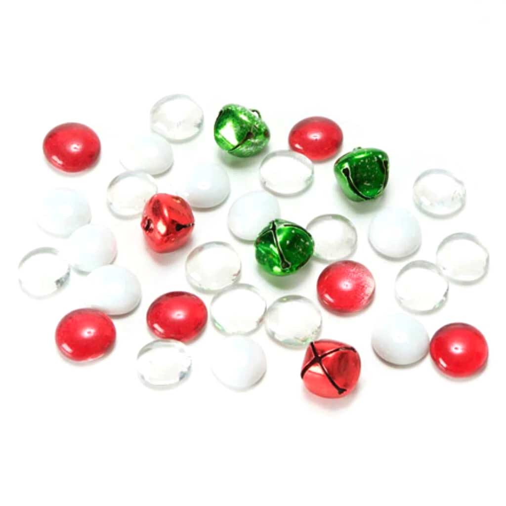 Jingle Bells Glass Gems Assortment 16 ounces 