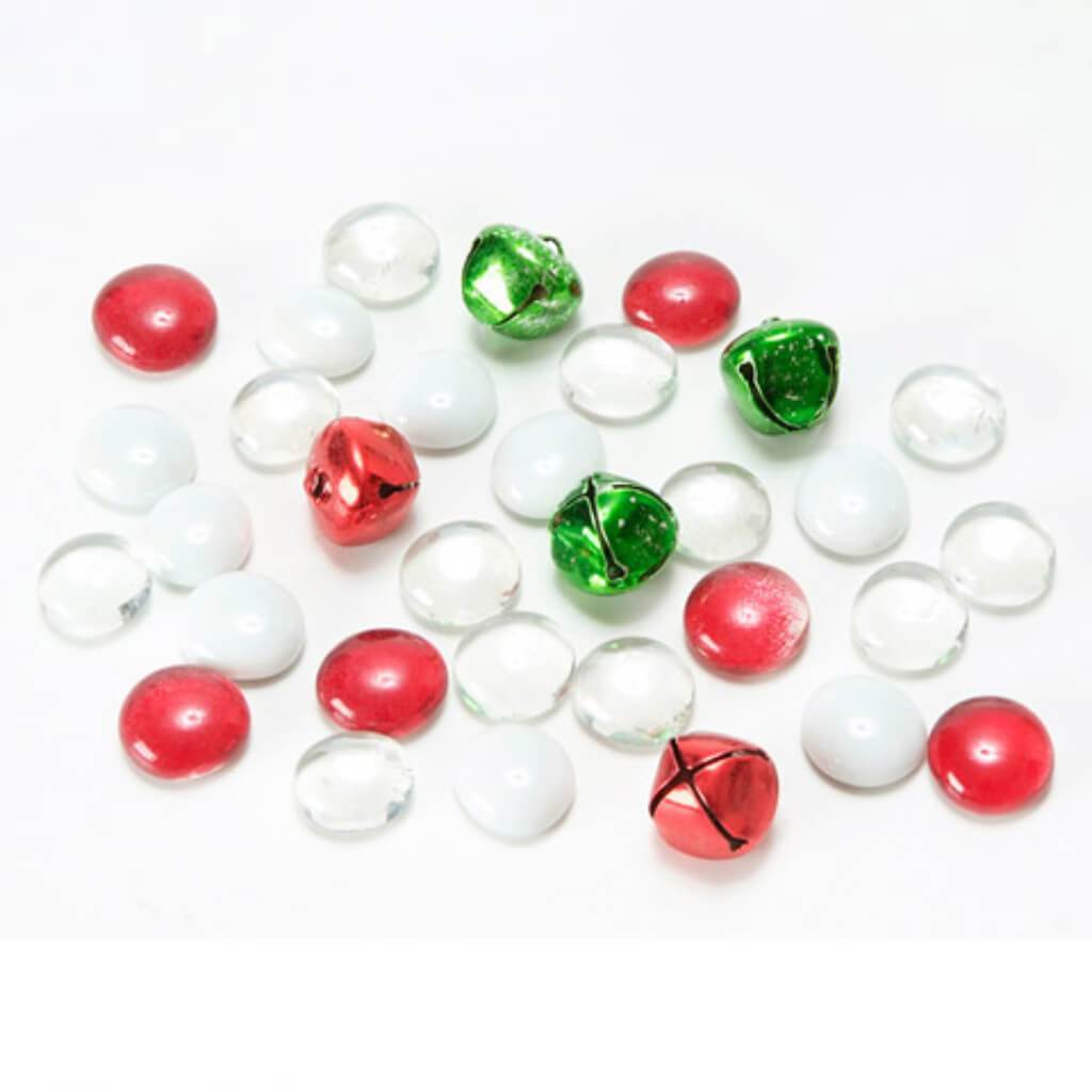 Jingle Bells Glass Gems Assortment 16 ounces