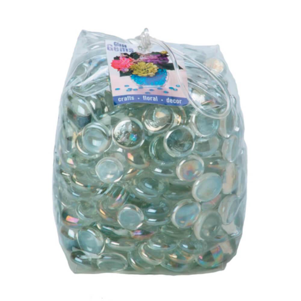 Glass Gems in PVC Bag Clear Luster 4 lb 