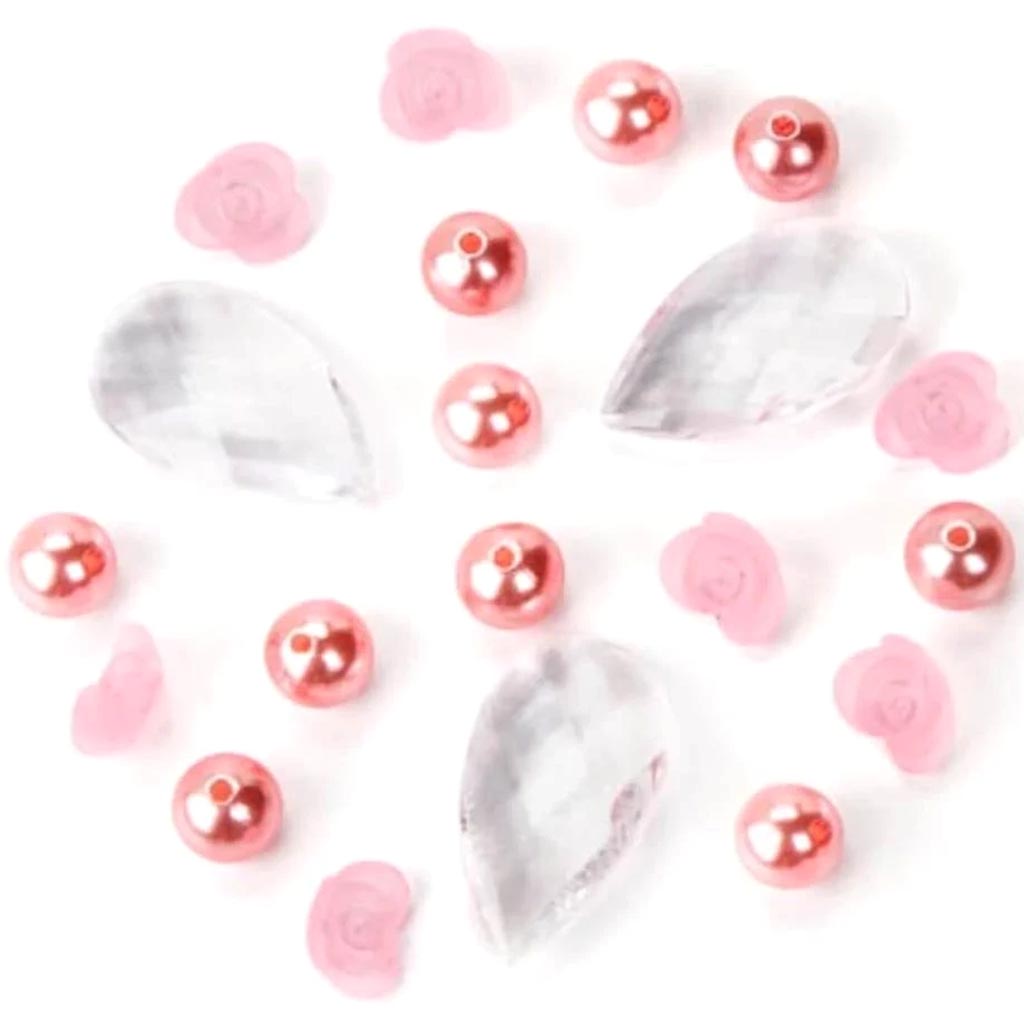 BEAD PEARL FLOWER PINK MIX 7OZ 