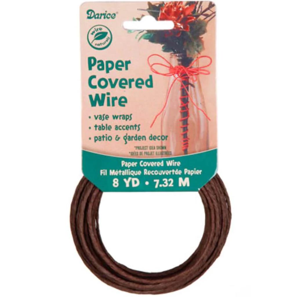 Paper Covered Wire Brown 8 yards 