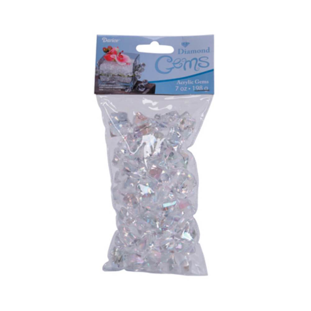 Diamond Gems Acrylic Clear Iridescent 7 oz 