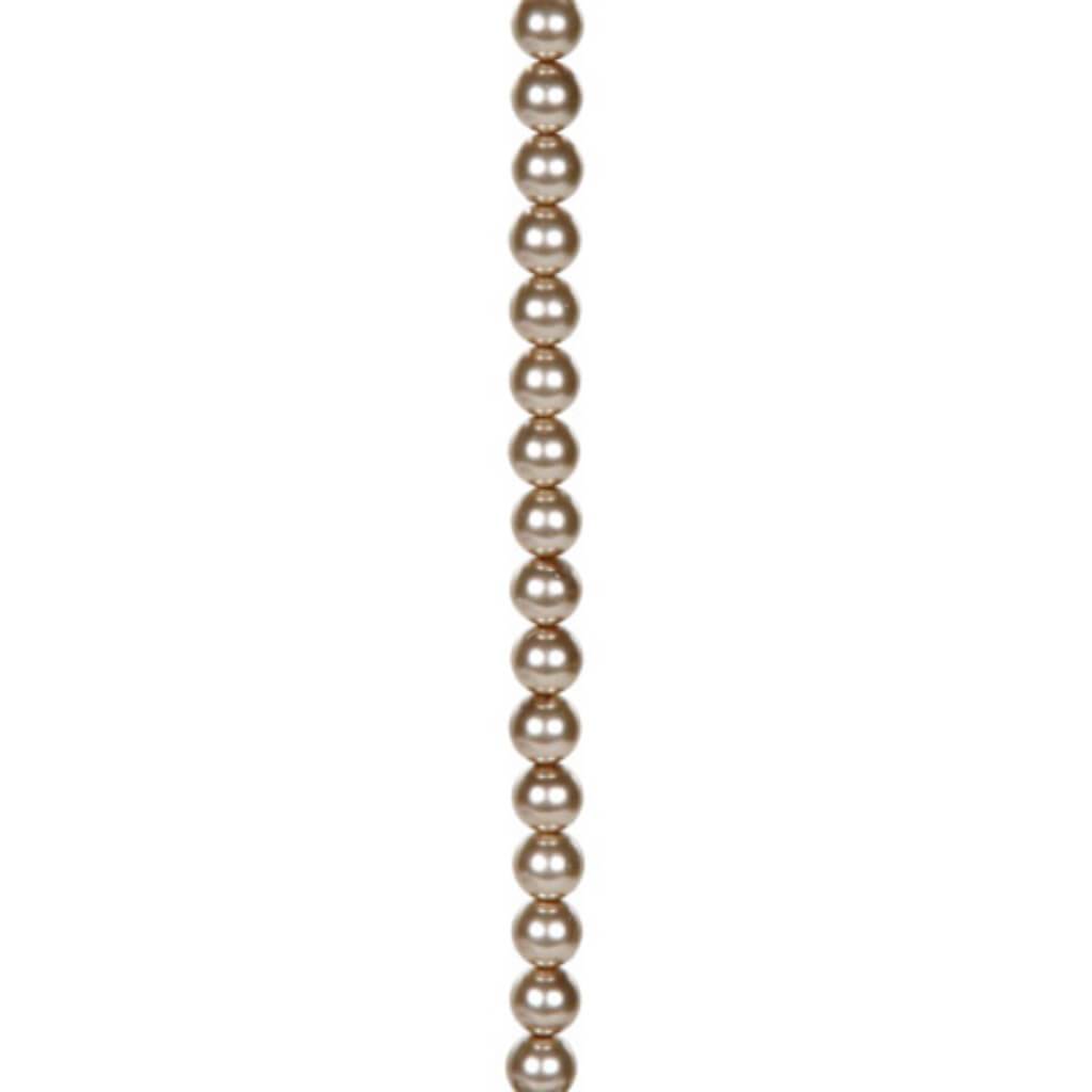 GLASS PEARL STRAND BRONZE 12MM 7IN 