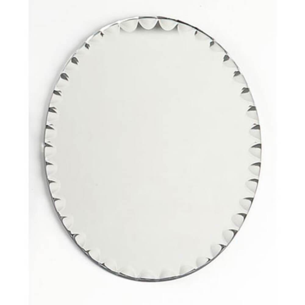 Mirror Oval with Scallop Edge 8 x 10 inches 