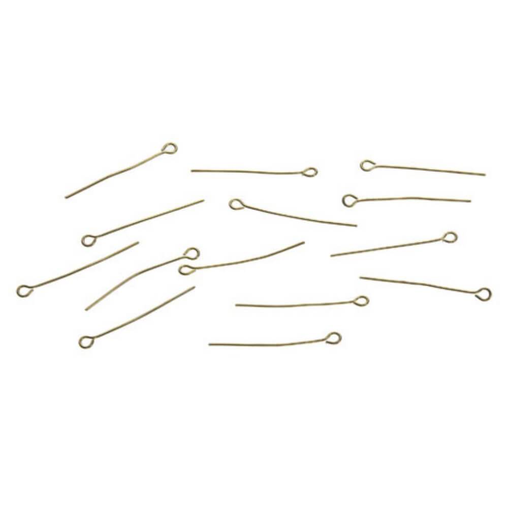 Eye Pins Gold Plated Brass 1.25 inches 100 pieces 