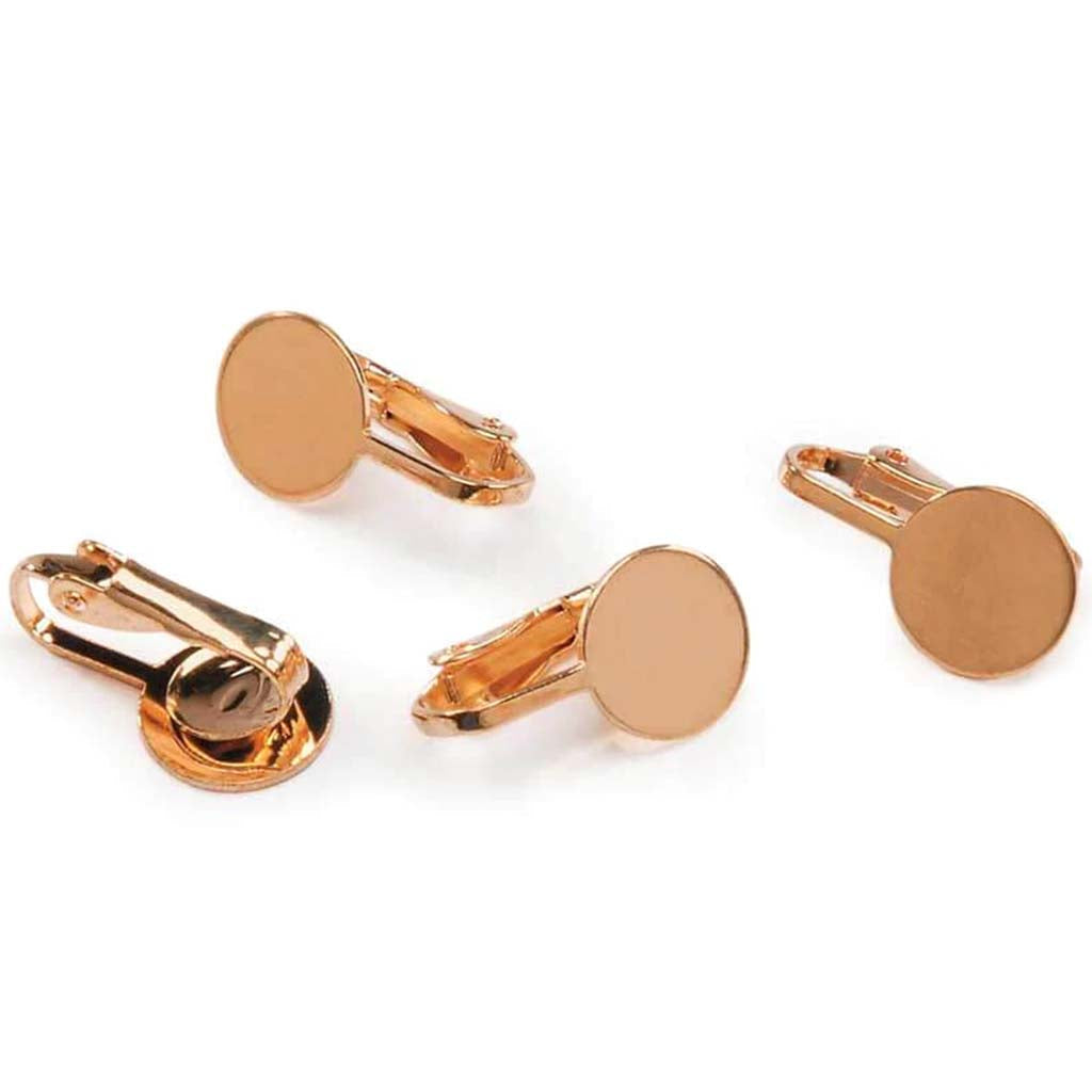 Clip-On Earrings Gold Over Steel 10mm