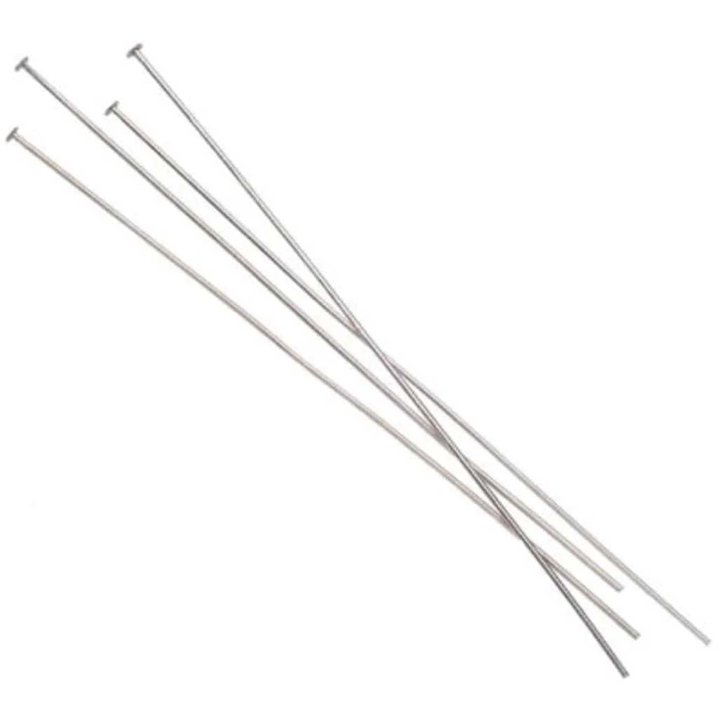 Head Pins Nickel Plated Brass 3 inches 26 pieces 