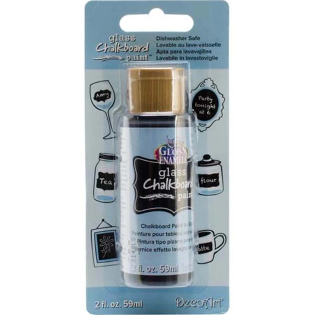 Gloss Enamels Glass Chalkboard Paint 2oz Carded Black