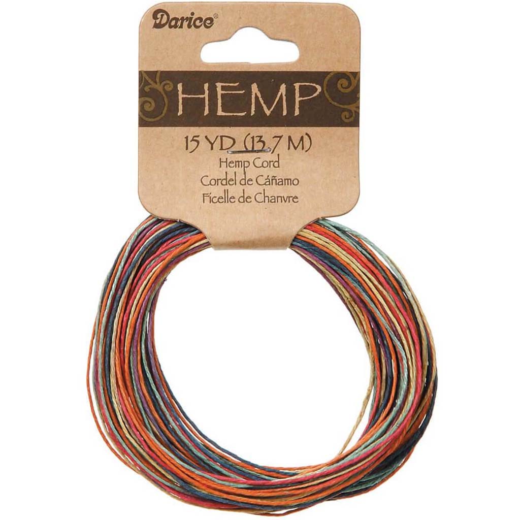 HEMP CORD VARIEGATED RAINBOW COLOR 15YD 