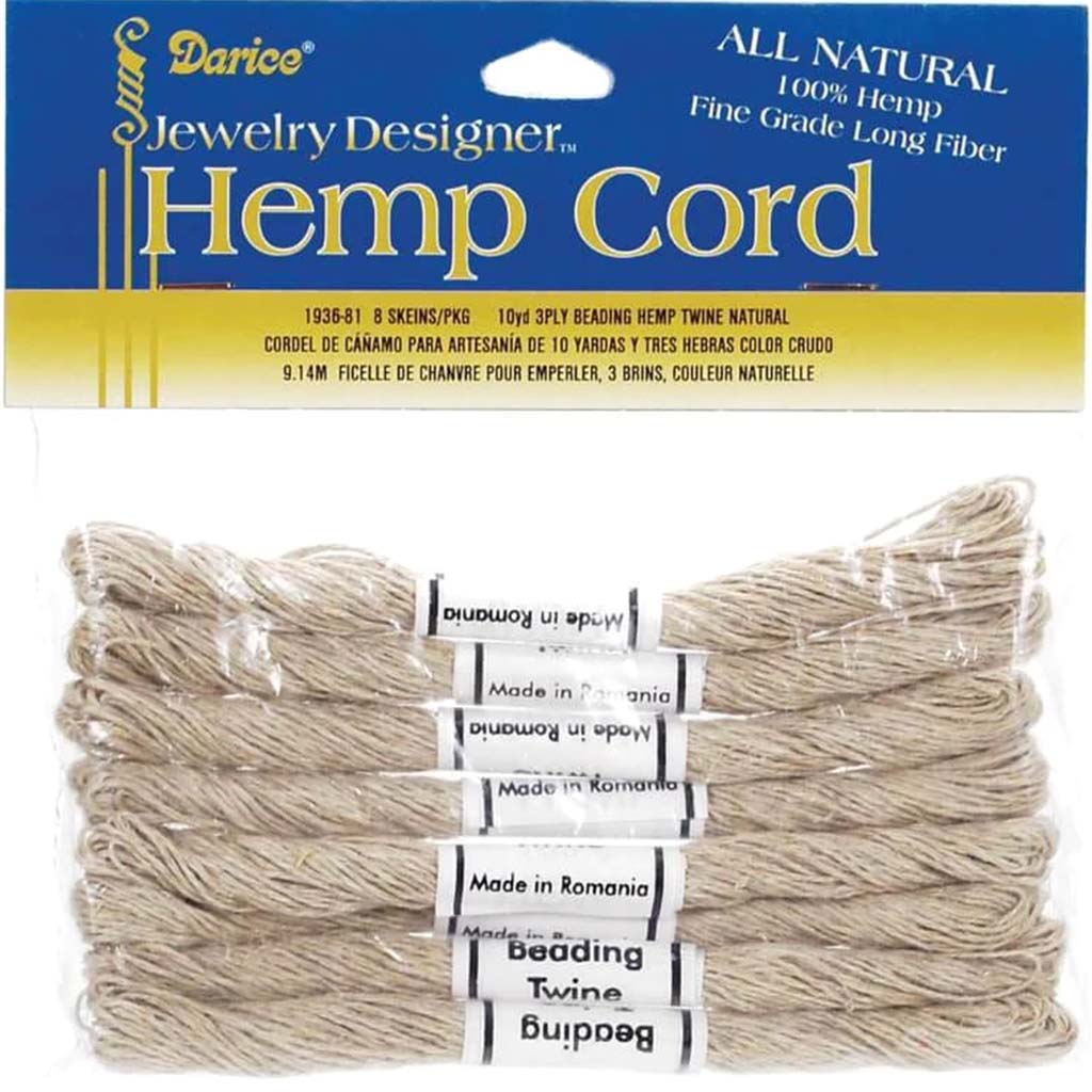 BEADING HEMP TWINE NATURAL 3PLY 10YD