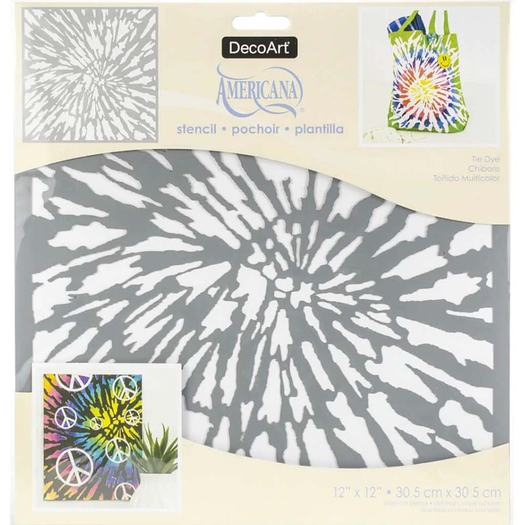 Americana Mixed Media Stencil Tie Dye 12in x 12in