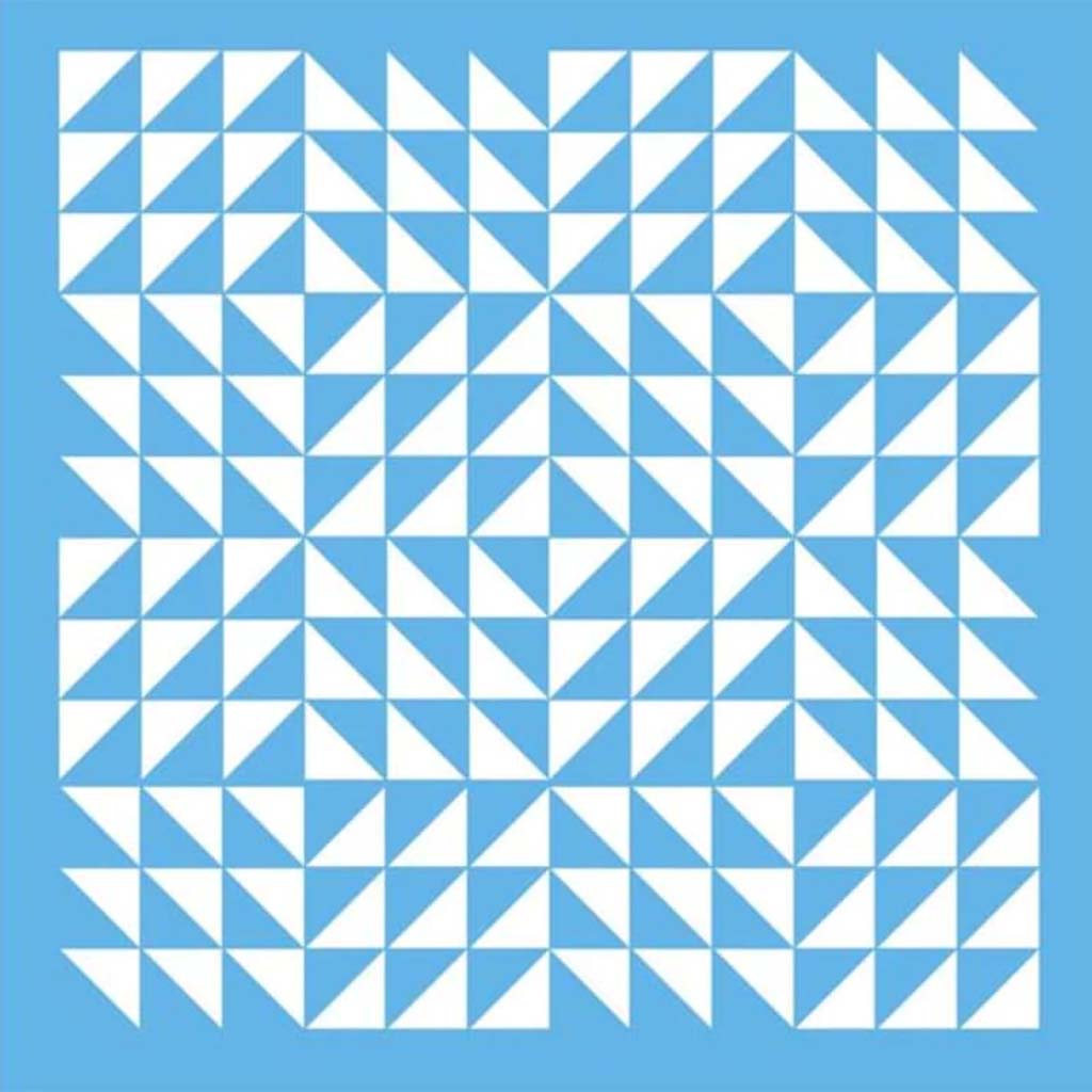 Americana Mixed Media Stencil Triangle Patchwork 12X12